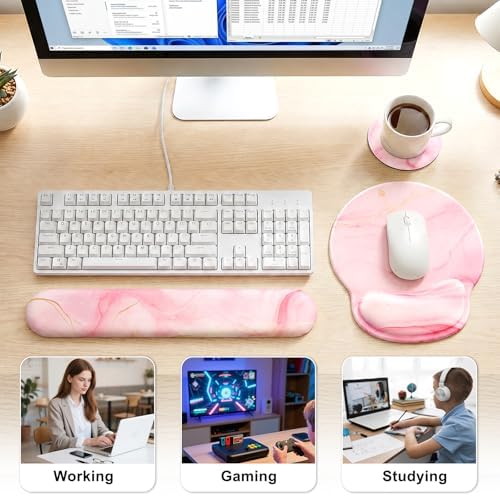 Ergonomic Mouse Pad with Wrist Rest, Mouse Pads for Desk Wrist Support
