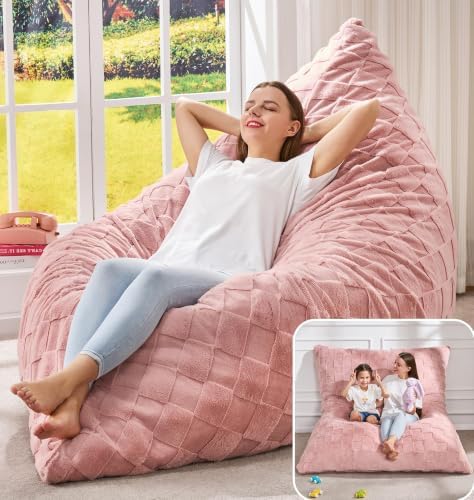 Hobestluk Adult Bean Bag Chair 3 in 1 Convertible Large Bean Bag Sofa