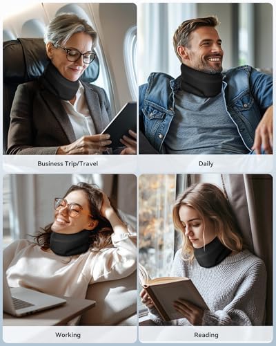 Heated Cervical Collar, Neck Brace with Heating Pad - Black Large Size Neck Height 3.0-3.3 Inch Neck Circumference 12.6-15.8 Inch