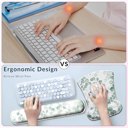 Desk Mat Set Keyboard and Mouse Pad with Wrist Rest Support