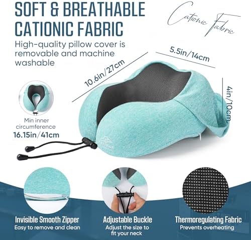 SkytraxComf® Travel Neck Pillow with Hood for Privacy on Long Flights