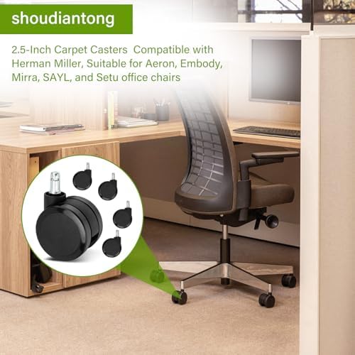 2.5-Inch Office Chair Casters Fit for Herman Miller& Most Office Chair