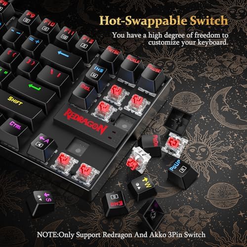 Redragon K552 Mechanical Keyboard, LED Gaming Keyboard with Red Switches
