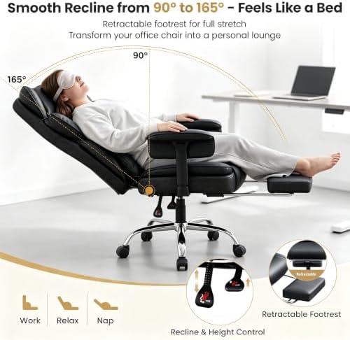Big & Tall Office Chair 400 lbs, Gaming Chair 23" Wide Seat