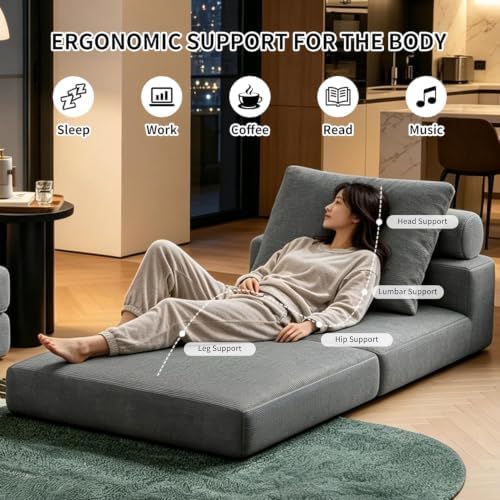 Folding Sofa Bed, Convertible Sleeper Chair with Memory Foam