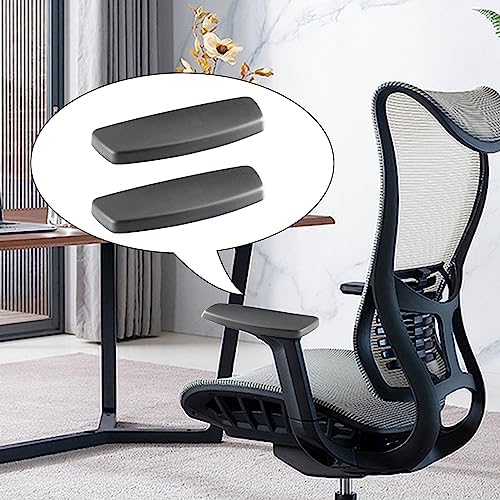 Office Chair Armrest Replacement Pads Caps Mesh Computer Chair Parts Accessory Mounting Holes 4inch Sturdy 1 Pair PU Leather (Style A)