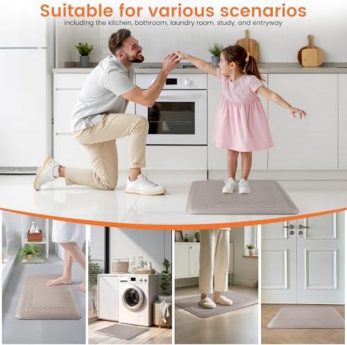 4/5 Inch Thicker Kitchen Mats Anti Fatigue Comfort Mat Standing Desk Rugs
