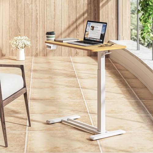 SANODESK 28''Mobile Standing Desk with Hidden Wheels,Pneumatic Laptop Desk
