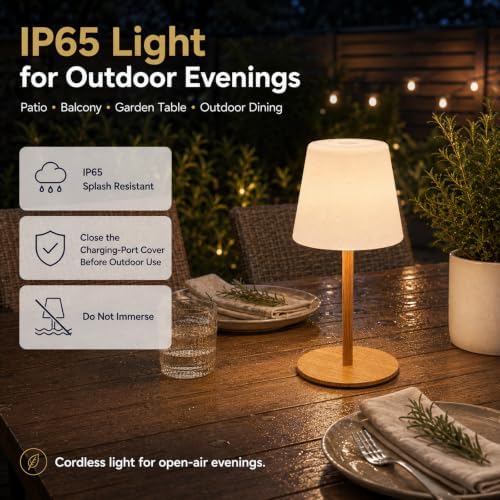 Shower Lamp Rechargeable Waterproof Lamp, Cordless Table Lamp for Bathroom
