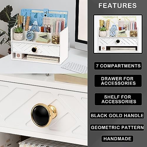 Desk Organizer with Drawer, Countertop Bill Mail Organizer and File Storage