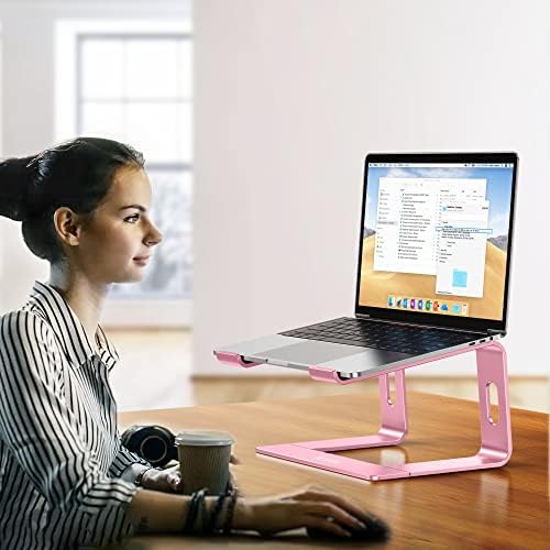 BESIGN LS03 Aluminum Laptop Stand, Ergonomic Detachable Computer Stand, Notebook Riser, Laptop Mount Compatible with Air, Pro, Dell, HP, Lenovo More 10-15.6" Laptops, Pink