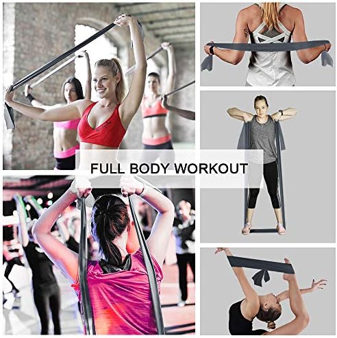 A AZURELIFE Resistance Bands,Professional Long Non-Latex Elastic Stretch Bands,Exercise Bands for Physical Therapy, Yoga, Pilates, Rehab, at-Home or The Gym Workouts, Strength Training