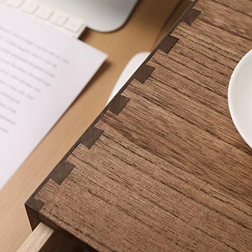 DDYURI Wood 2 Drawer Desktop Organizer Cabinet - Desk Storage Box for Kitchen Counter, Dresser Tabletop - Wooden File Organizer Printer Machine Stand for Office Accessories Chest Dark (FAX2C-DK)
