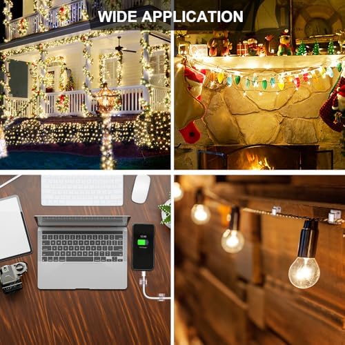120 PCS Cable Clips Clear, Upgraded Adhesive Cord Clips for Wires on Wall, Christmas Light Clips Wire Clips for Cable Management Cord Organizer, USB, Phone Charger, Cat 6, Car Dash Cam