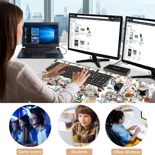 Keyboard Wrist Rest and Mouse Pad with Wrist Support Set Ergonomic Coaster,Memory Foam,Easy Typing Pain Relief,Large XL Desk Mat 31.5"x 11.8",Beautiful Floral