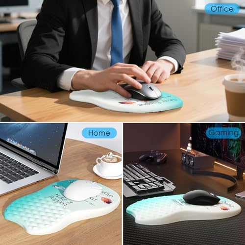 MROCO Ergonomic Mouse Pad with Wrist Support, 11.8 x 7.8 in, Feather Arrow