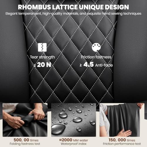 Leather Office Chair, Computer Desk Chair with Dual Back Support