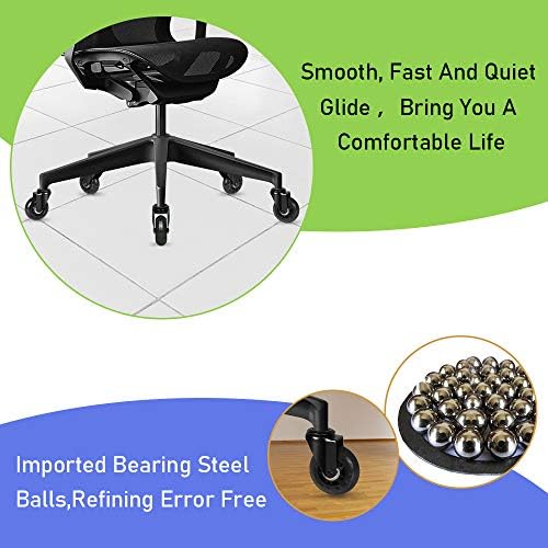 2.5 inch Office Chair Caster Wheels, Smooth Silent Swivel Wheels