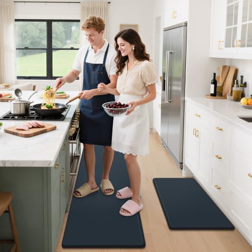 StepLively Kitchen Mat for Floor 2 PCS, Anti Fatigue Rugs, Dark Charcoal