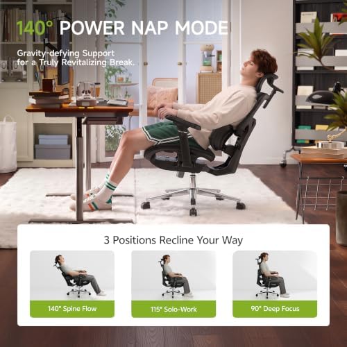 S9 Ergonomic Office Chair 3-Zone Lumbar Support for Back Pain Relief