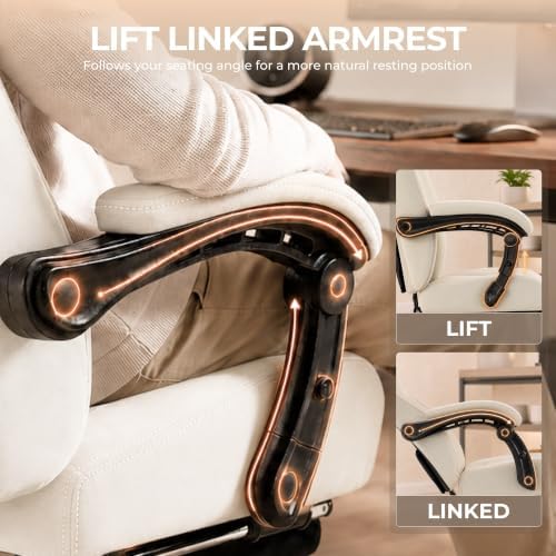 Fabric Gaming Chair with Heated Massage Lumbar Support, Pocket Spring Seat, Reclining Computer Chair with Footrest, Breathable High Back Gamer Chair, 350 lbs
