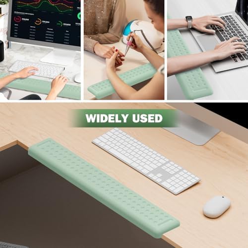 Leolee L-Shaped Desk Long Wrist Rest Elbow 60CM, Pale Green Arm Rest Desk