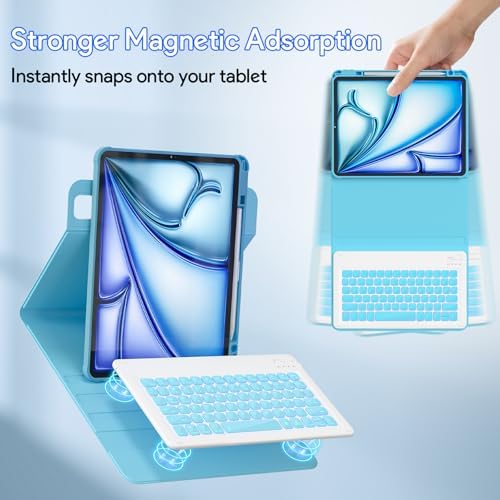 YBING for iPad Air 13 Inch & Pro 12.9 360° Case with Keyboard and Mouse