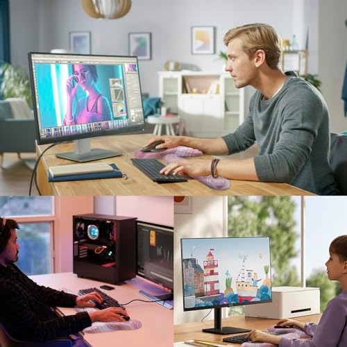 Mouse Pad Wrist Support, Laokiiy 2 in1 Keyboard Wrist Rest+ Ergonomic Mouse Pad, Non-Slip Wrist Rest for Computer Keyboard, Made Easy Typing & Relieve Wrist Pain(Rose Gold Pink Marble)