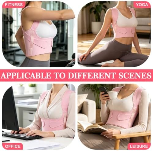 Posture Corrector for Women, Improving Hunchback Posture(Pink, Medium)