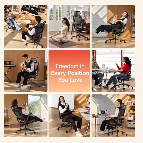 SIHOO B100 PRO Ergonomic Office Chair with Footrest, 4D Flip-Up Armrests