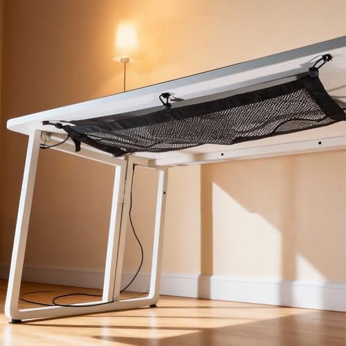 Under Desk Cable Management Net, Screw-in Cord Organizer, 24.5"x9.5"