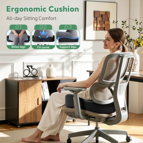 Benazcap Memory Foam Seat Cushion, Ergonomic Office Chair Pressure Relief