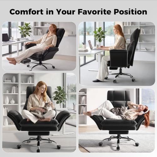 Big and Tall Office Chair, Flip Armrests for Pets & Cross Legged Sitting