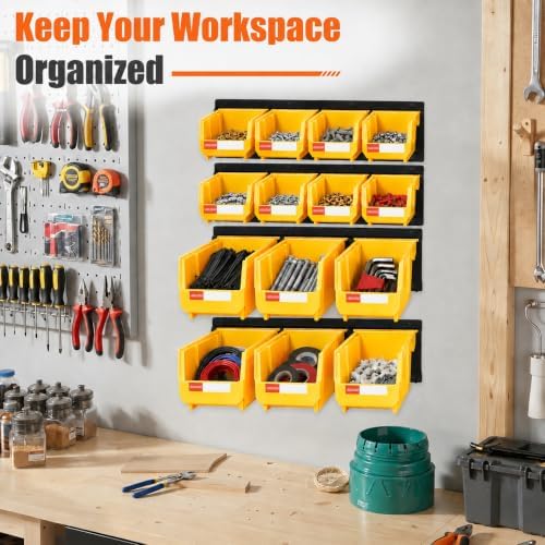14pc Wall-Mounted Storage Organizer Mixed V1 V2 Combo Yellow