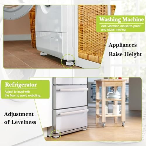 6 Pack Furniture Risers 3 Inch, Adjustable Bed Risers Heavy Duty for Table Desk Couch Chair Sofa Cabinet Bed Legs Dorm, Square Stackable Bed Raisers Blocks Lift Height 1", 2",3"or 4", White