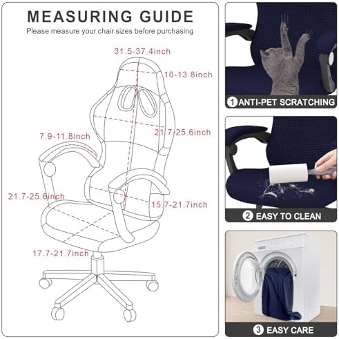 Gaming Chair Cover Game Chair Cover for Reclining Rotating Chair, Navy Blue