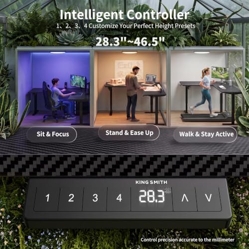 WALKINGDESK 63x55 Inches Reversible L Shaped Standing Desk, Height Adjustable With Cup Holder, Electric Corner Computer Workstation, Sit Stand up Home Office, Ergonomic Gaming, Black