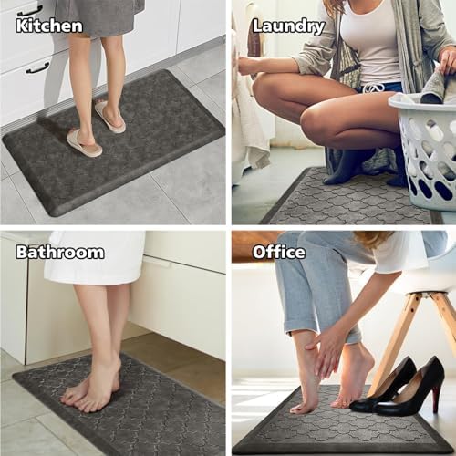 WISELIFE Kitchen Mat Cushioned Anti Fatigue Floor Mat, 17.3"x39", Grey