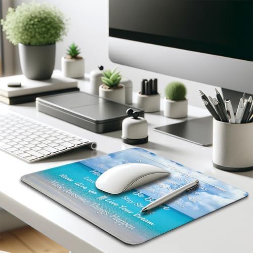 Inspirational Quote Tropical Beach Mouse Pad, Today is A New Day Desk Mat