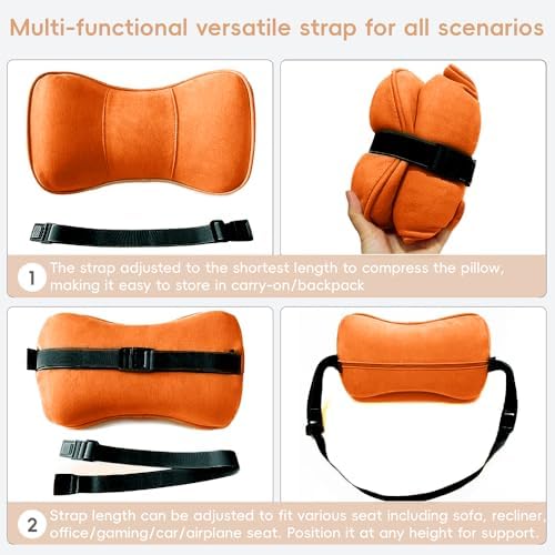 Neck Support Pillow for Car Recliner Neck Pain Relief Pillow Orange