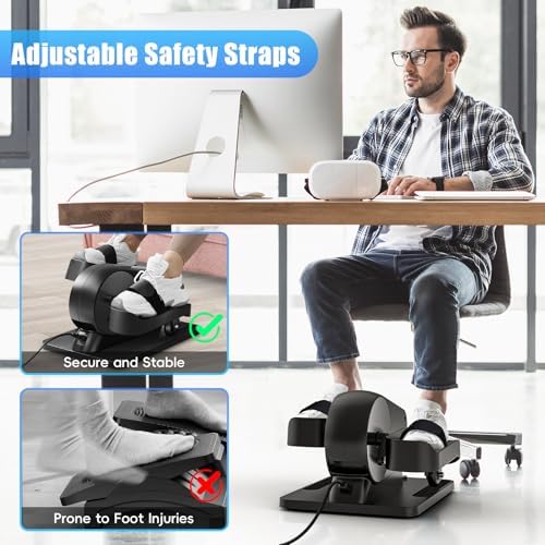 FUNMILY Under Desk Elliptical, Ellipse Leg Exerciser, Standing or Seated Mini Elliptical Machines, Portable Bike Pedal Exerciser for Seniors/Adults, Leg Workout Equipment for Home/Office