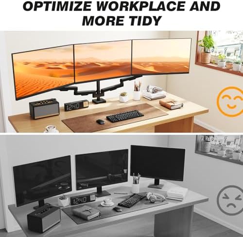 5Rcom Triple Monitor Mount Stand for 17-34 Inch Computer Screens