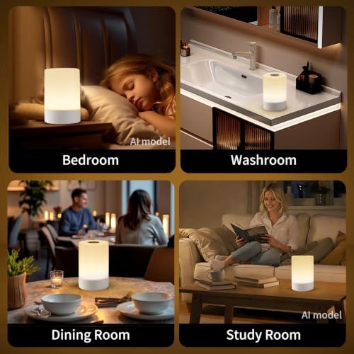 Rechargeable LED Night Light, Touch Bedside Table Lamp