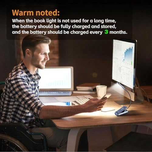 VAVOFO Rechargeable Reading Light, Clip on Book Light for Reading in Bed