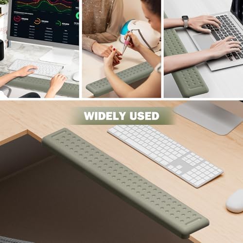 Leolee L-Shaped Desk Long Wrist Rest Elbow 60CM, Grey Arm Rest for Desk