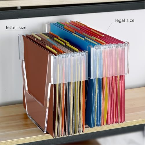 DINGHUO Hanging File Organizer, Letter Size Acrylic Hanging File Folder Frame, Portable File Holder Storage Rack for Desk Home Office or Cabinet - 1 Pack