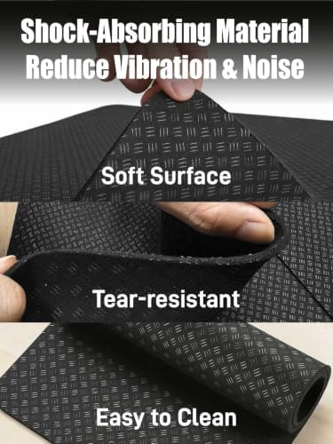 Small Non Slip Exercise Mat for Under Desk Elliptical & Vibration Plate