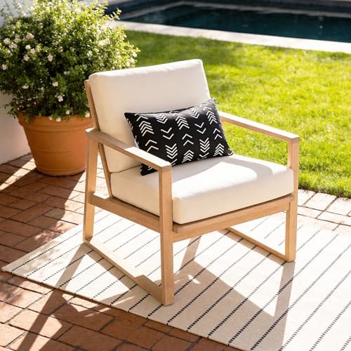 Black Geometric Outdoor Chaise Lounge Head Pillow 11"x16" Set of 2