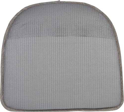 Klear Vu Raindrop The Gripper Non Slip Chair Cushions, Soft & Comfortable Seat Pad, Sitting Pillow for Kitchen, Dining or Office, 2 Count (Pack of 1), Salinger Gray