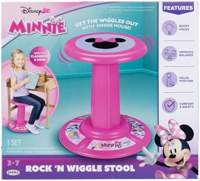 JAKKS Pacific Kid's Minnie Mouse Wiggle Stool Wobble Stools for Seating - Active Learning Stool for Kids, Sitting Balance Chair, Kids Stand Up Stool, Seating Wobble Chair
